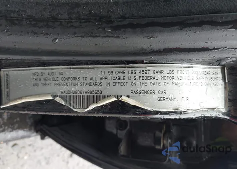 2000 Audi A4 2.8 из США, поврежденный, VIN WAUDH28D6YA085653